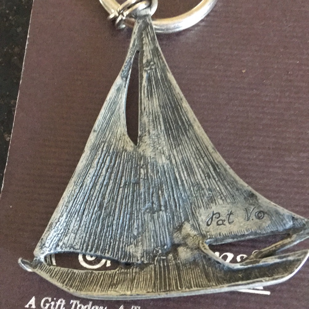 Sailboat Key Ring 3” Tall - Picture 2 of 2